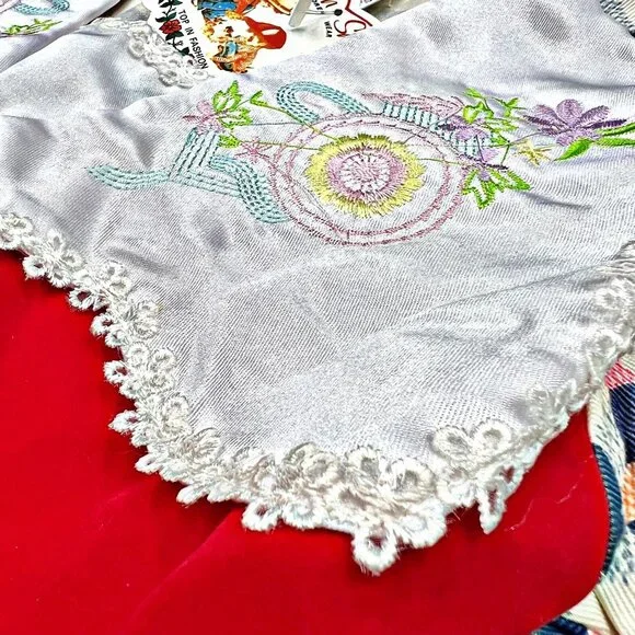 ShenShen VINTAGE Girl’s Fit & Flare Dress Embroidered Peter Pan Neck Velvet Vest